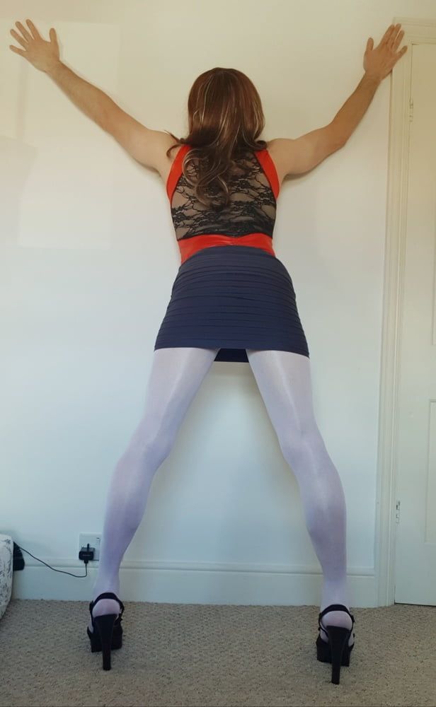 Fully dressed in pantyhose tights  #10