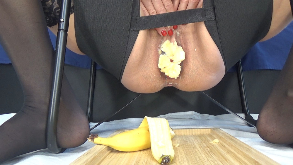 A close-up of a banana in my pussy. #5