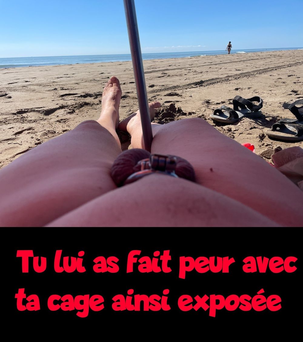 chastity on beach #15