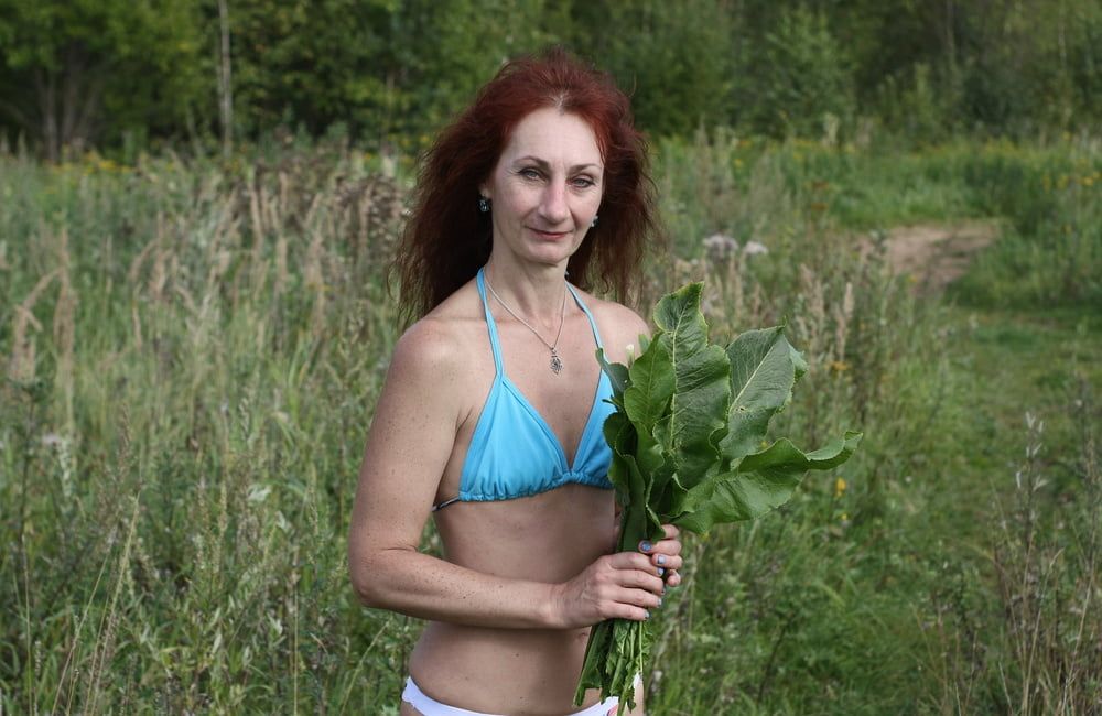 Woman and horseradish