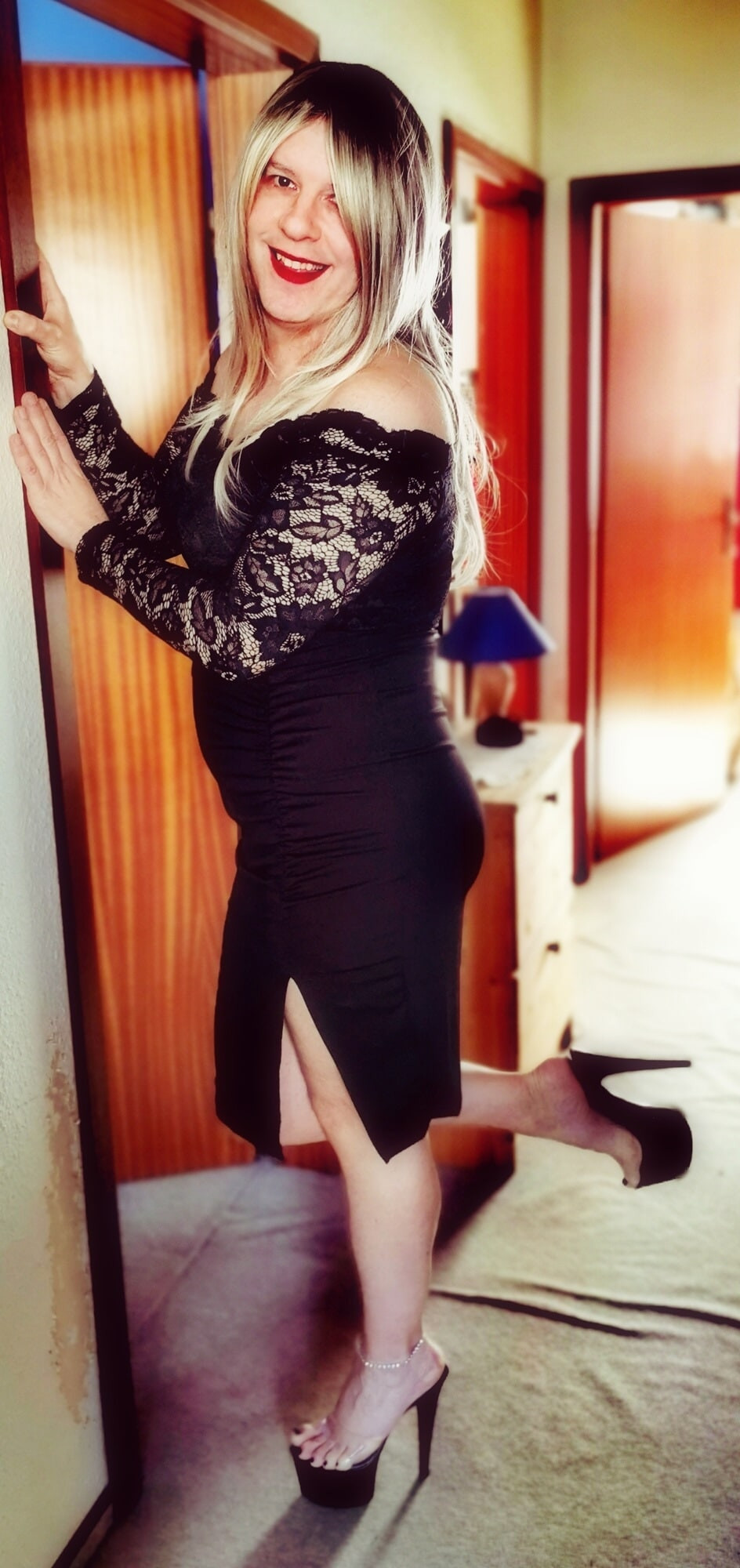 Curvy Evening Dress With Lace And Open Shoulder Cut #18