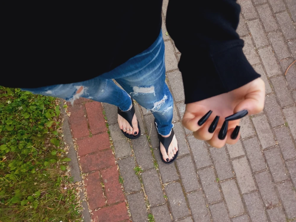 black polish - public crossdressing #6
