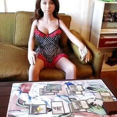 Nina playing magic.