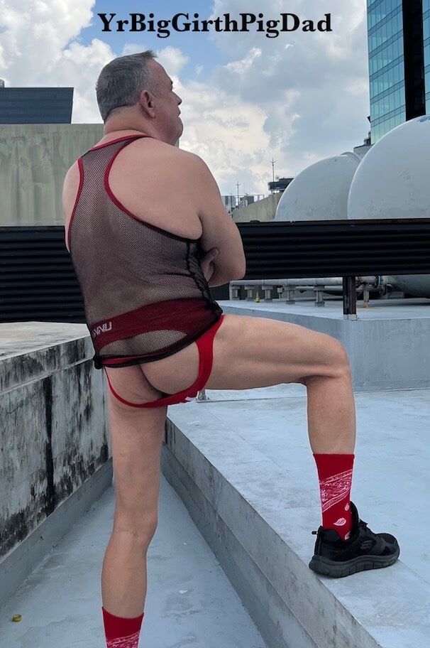 New Jockstrap collection on the roof of my condo. #26