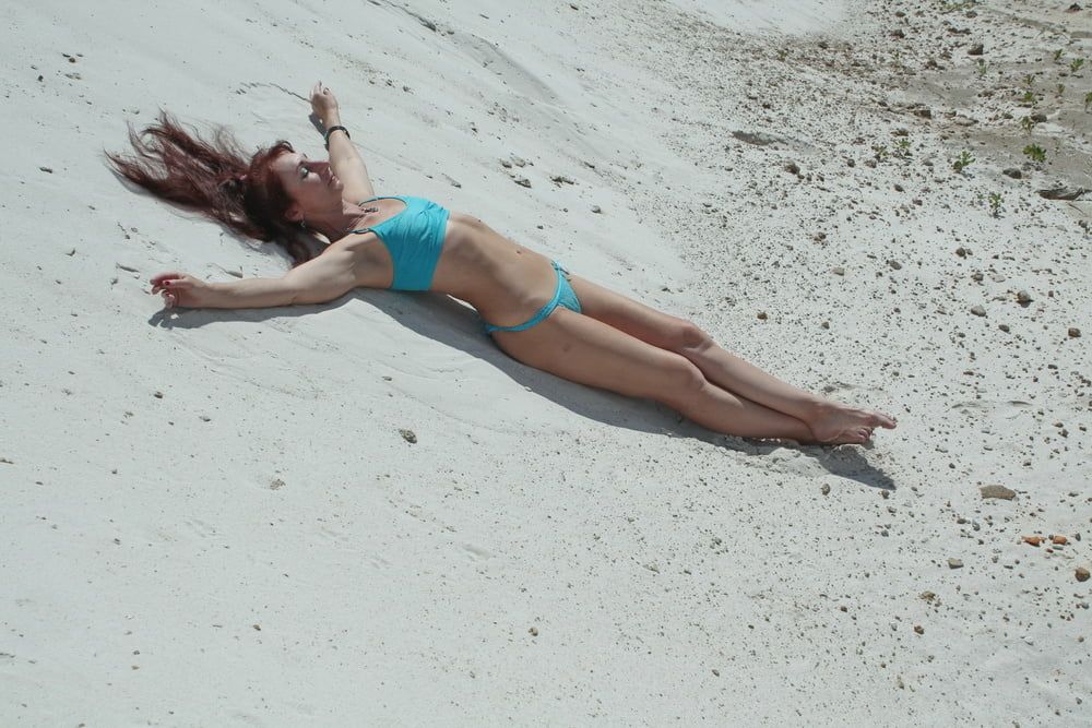 On White Sand in turquos bikini #15