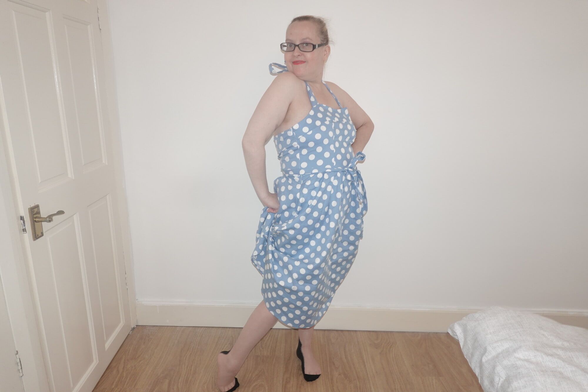 50's style dress with vintage nylon stockings #24