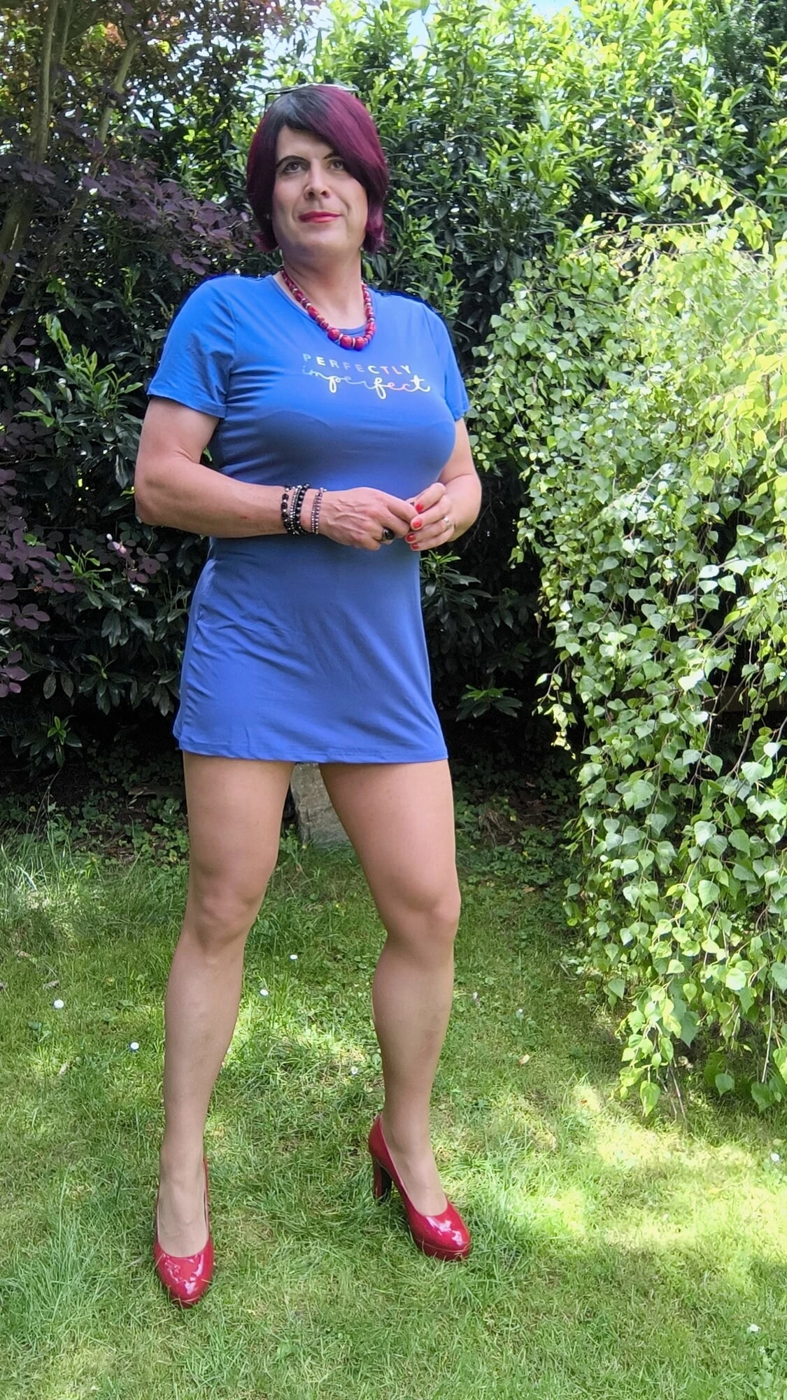 Blue T-shirt dress #36
