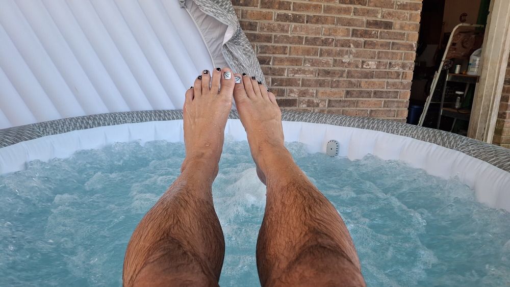 My wet steamy pedicured feet #20