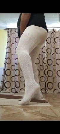 Me in winter white pantyhose