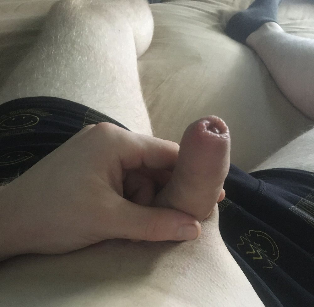 Shaved Dick With Cum Filled Balls Cockhead Foreskin Play #15