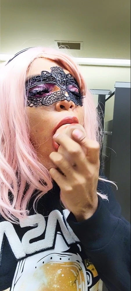 Sissy Femboy Deepthroats Dildo In Women&#039;s Public Restroom #35