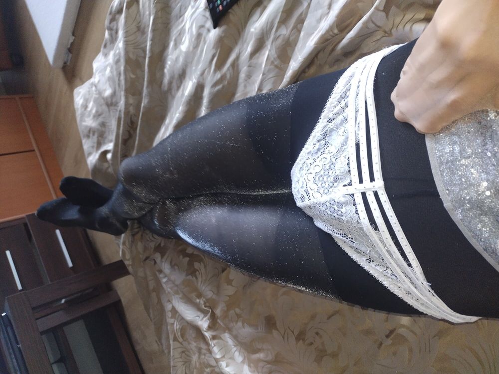 good little sissy wearing pantyhose  #3