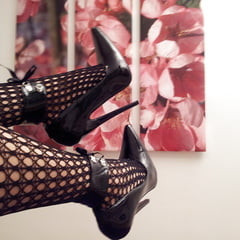 Fishnets and extreme fetish heels