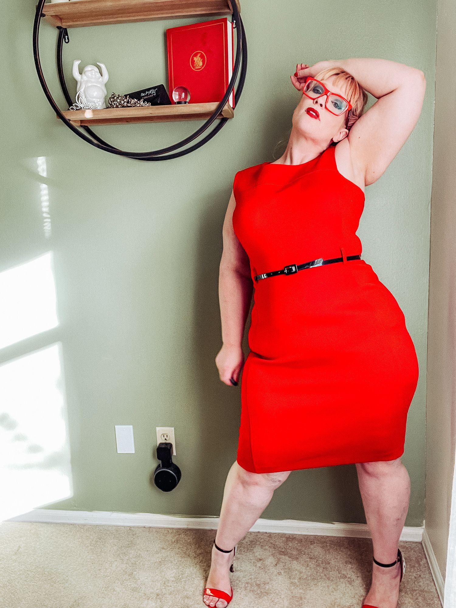 Red Dress and heels on your favorite BBW #13