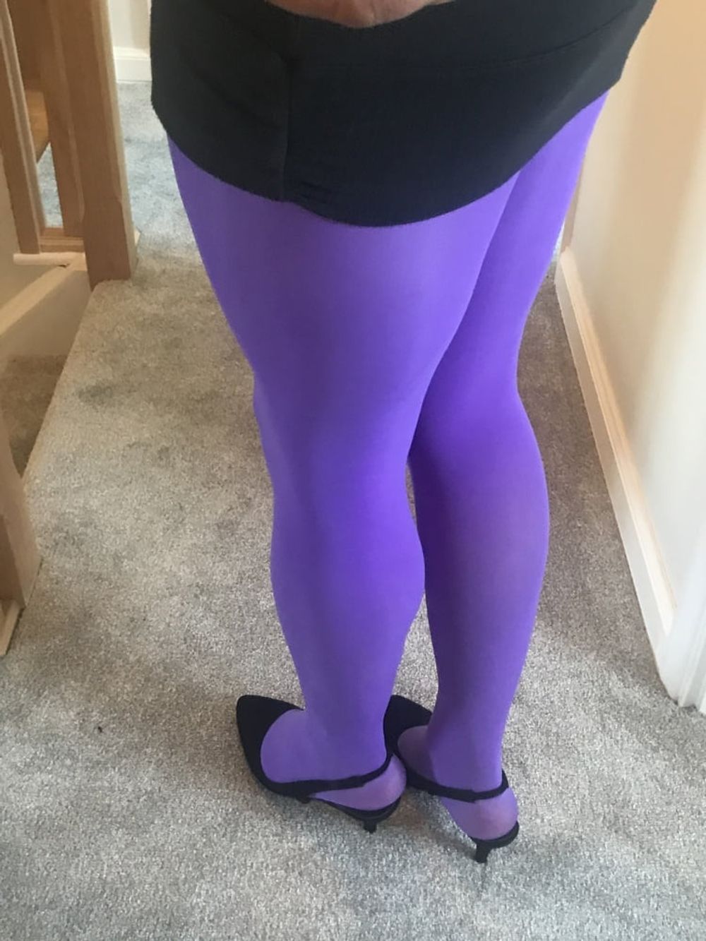 Wearing Purple tights pantyhose #47