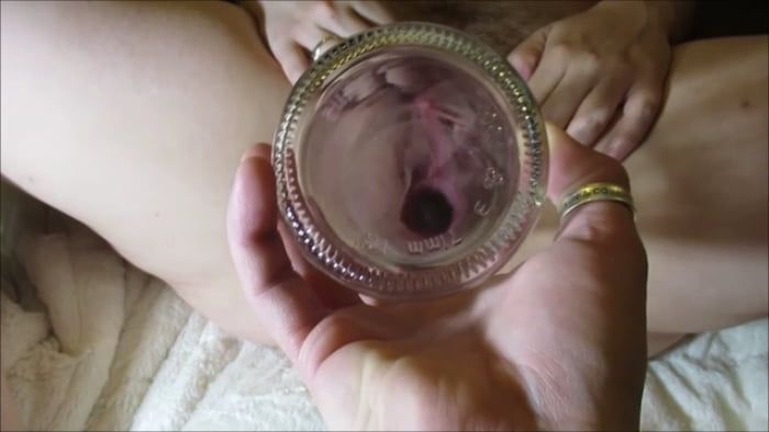 Gaping Hairy Pussy PAWG With Glass Bottle Insertion #10