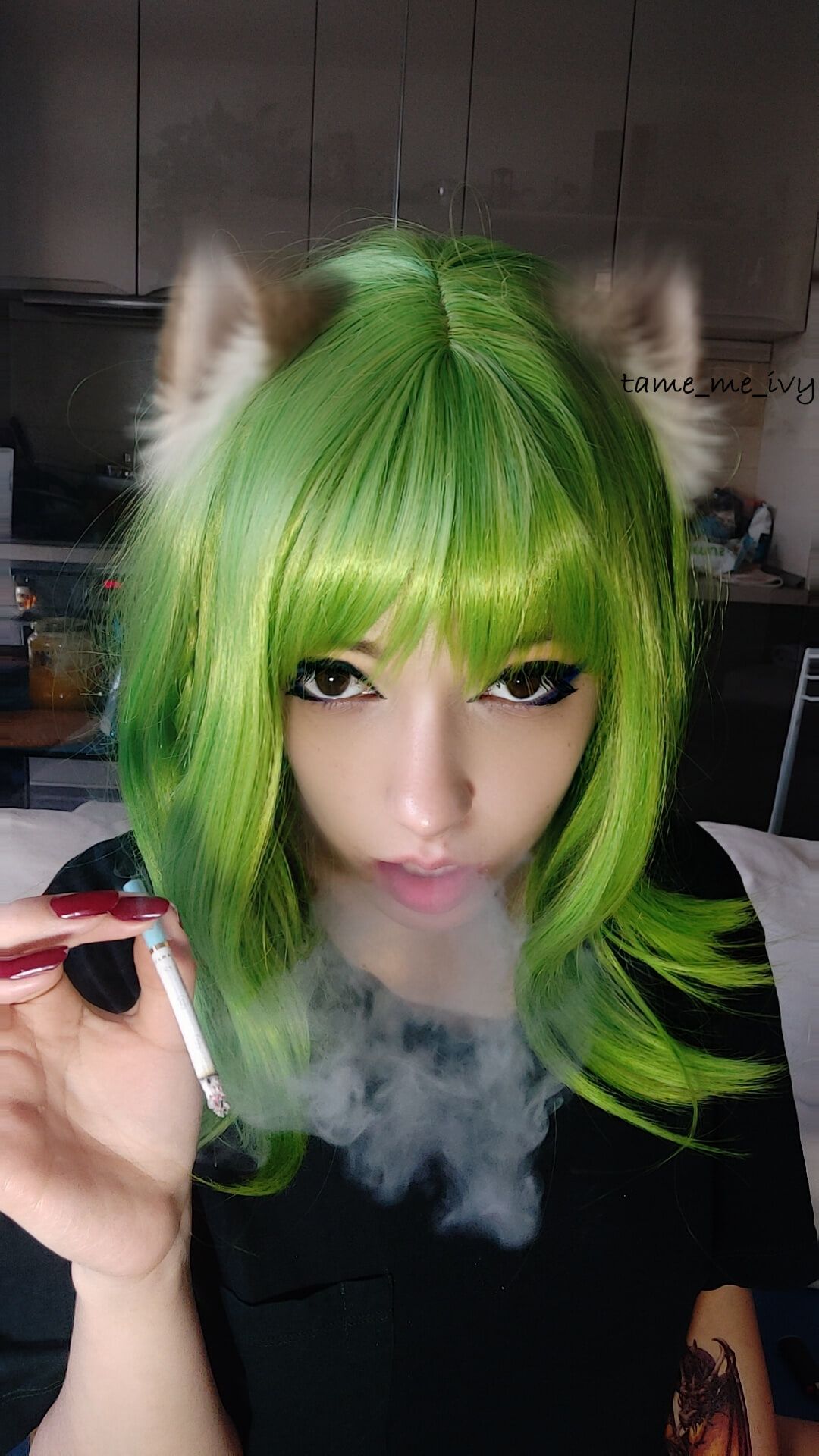 Green Egirl Smoking #7