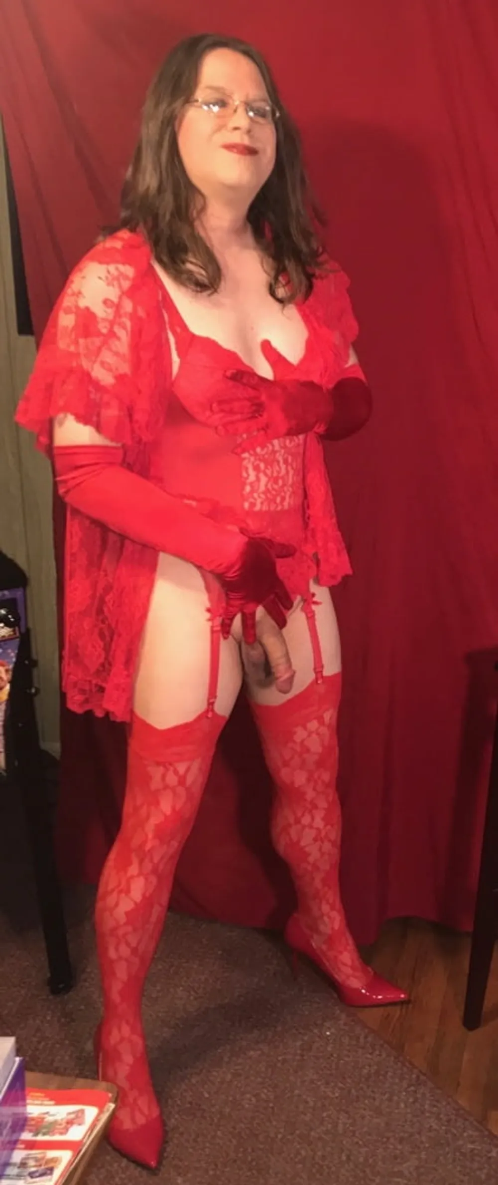 Joanie - Vintage Red Lace #2