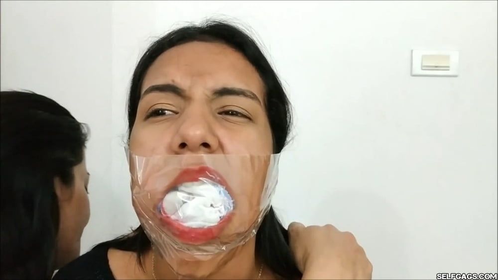 Gagged With 10 Socks And Clear Tape Gag - Selfgags #22