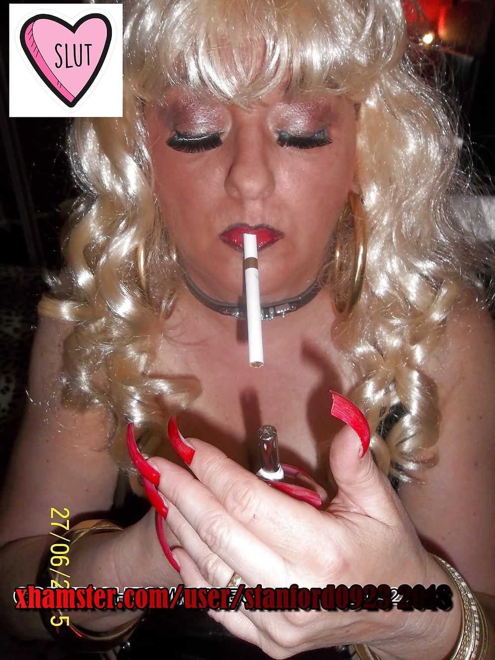 LONG NAILS SMOKING SLUT #6