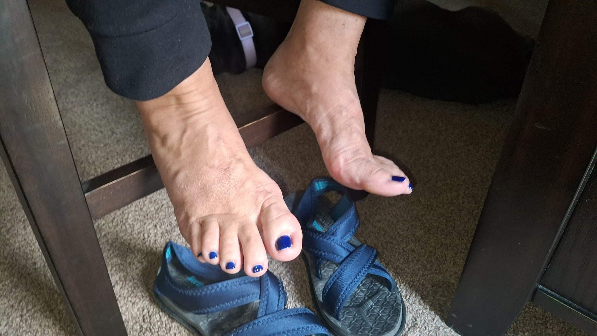 Cute Blue toes under the table #7