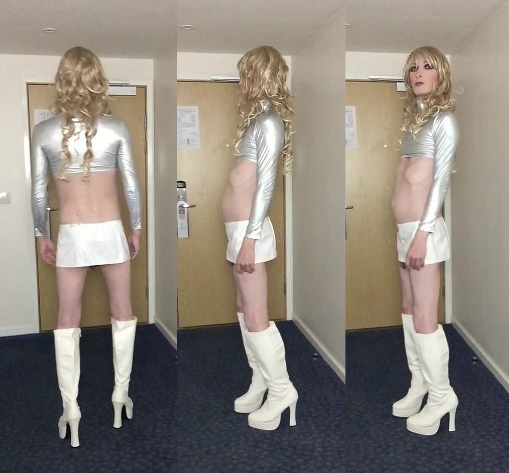 Sissy Sandra Poses In Silver #29