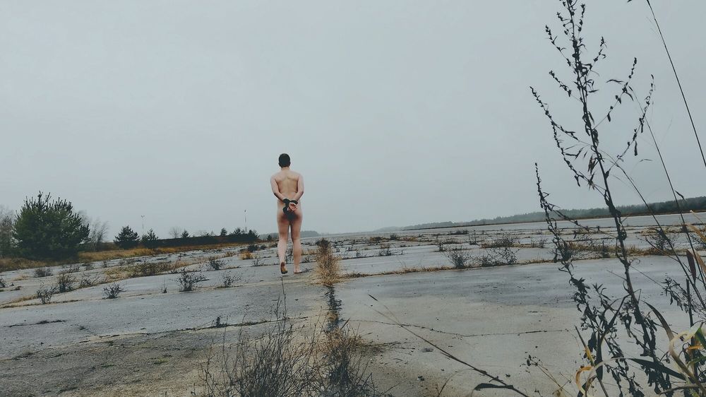 Published naked slave in public #15