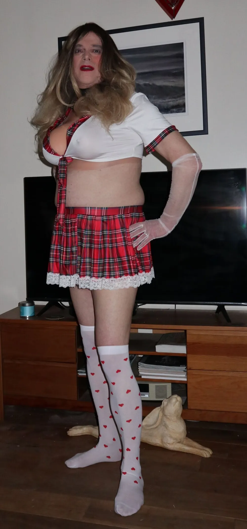 crossdressed in school uniform #9