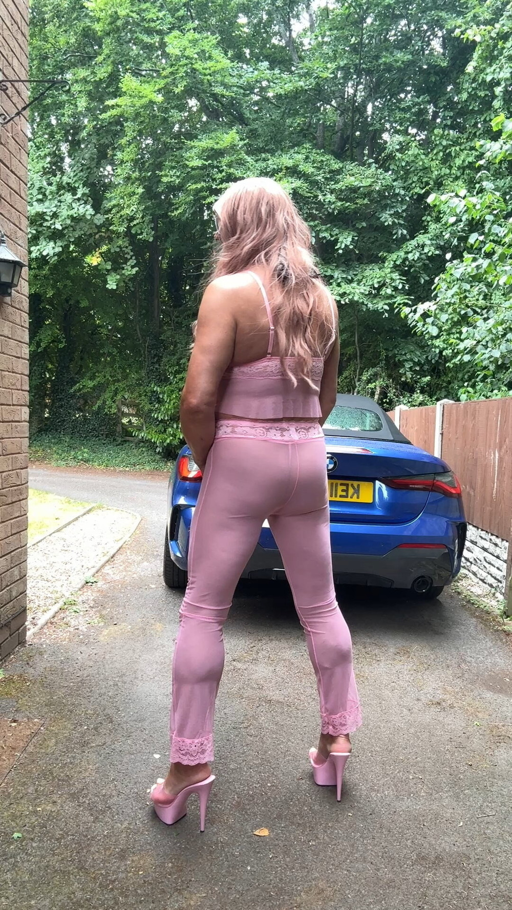 Sexy Crossdresser kellycd2022 in pink outfit and heels  #39
