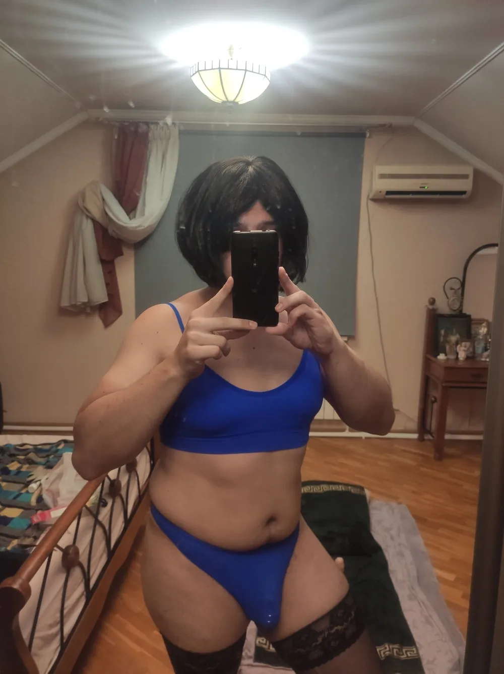 Sissy crossdresser in blue #2