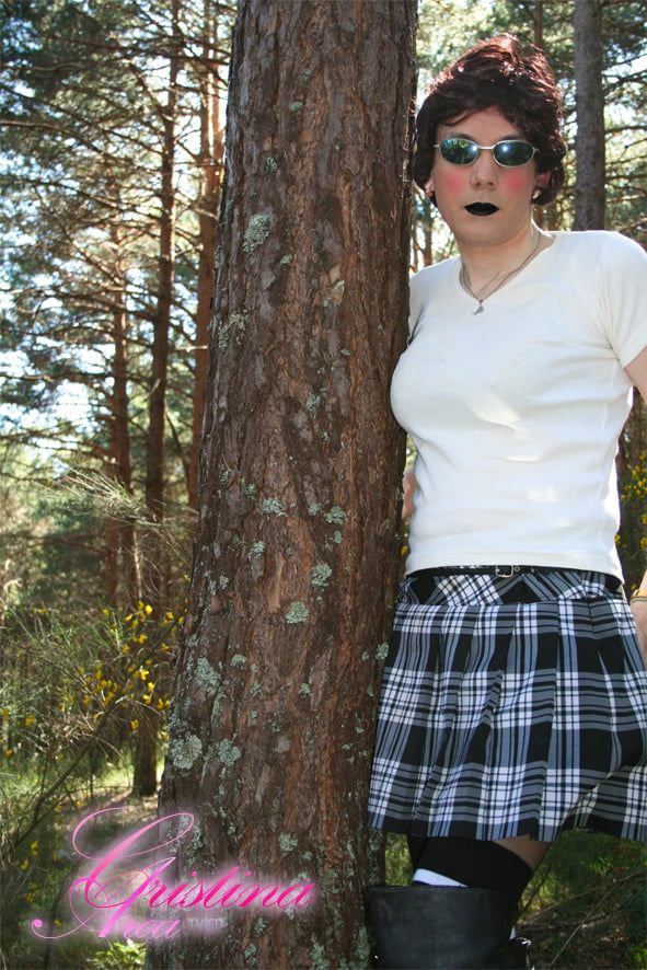 Sissy bitch exposed in the woods #12