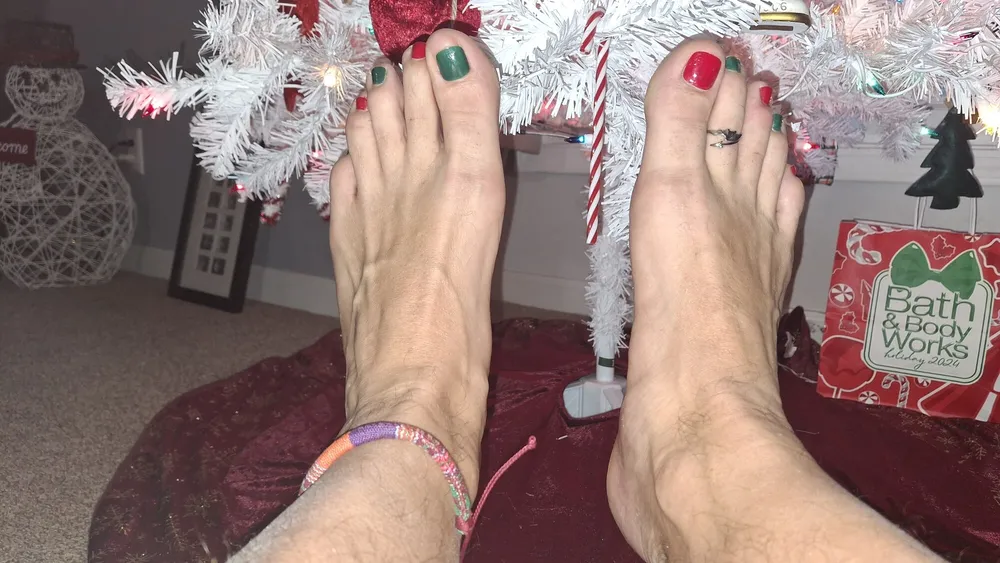 My cute toes next to the Christmas tree #16