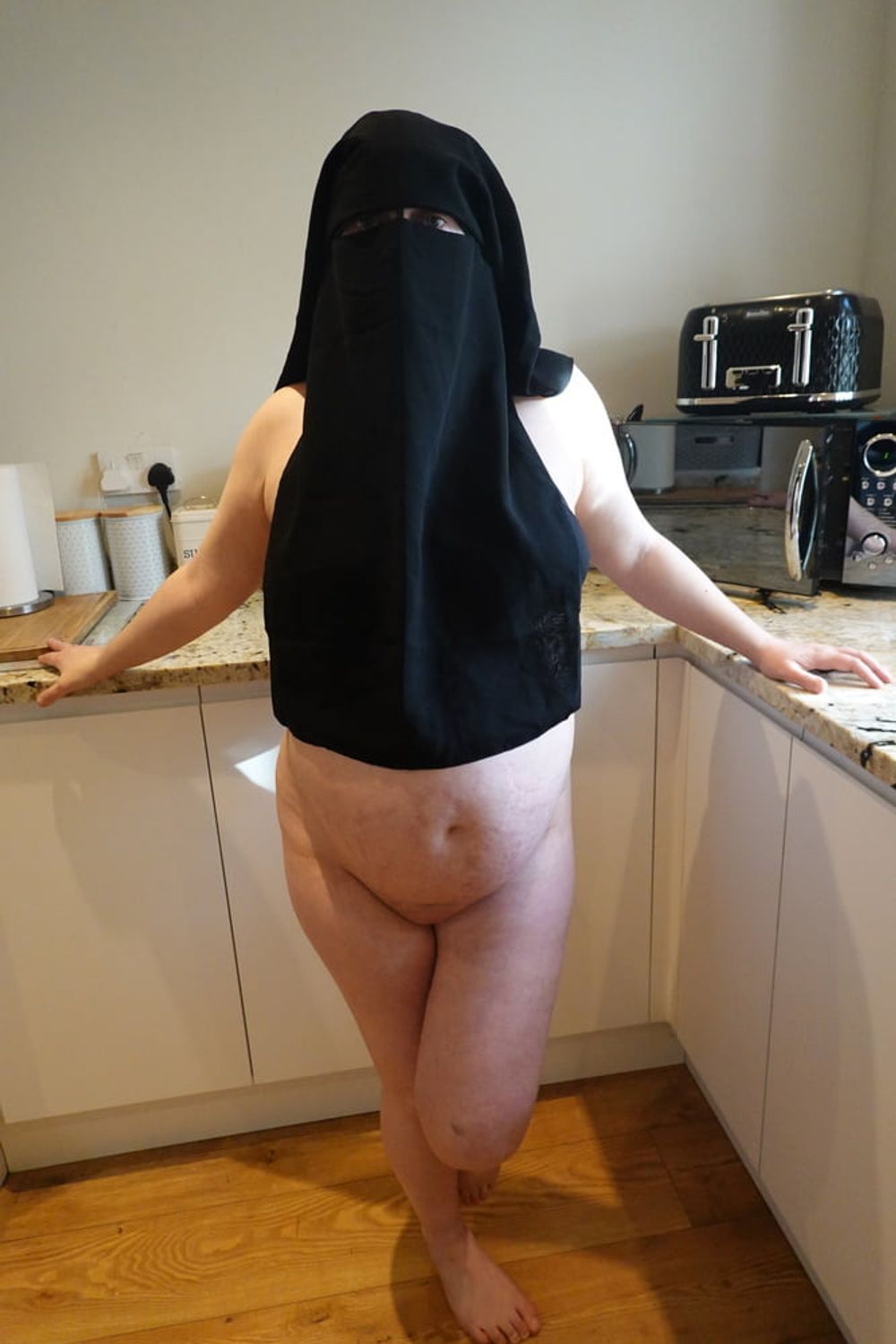 Pregnant Wife in Muslim Niqab and Nursing Bra #40