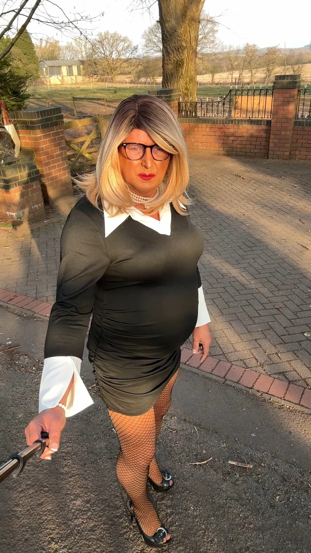 Sexy Crossdresser kellycd2022 in black dress and pantyhose  #4