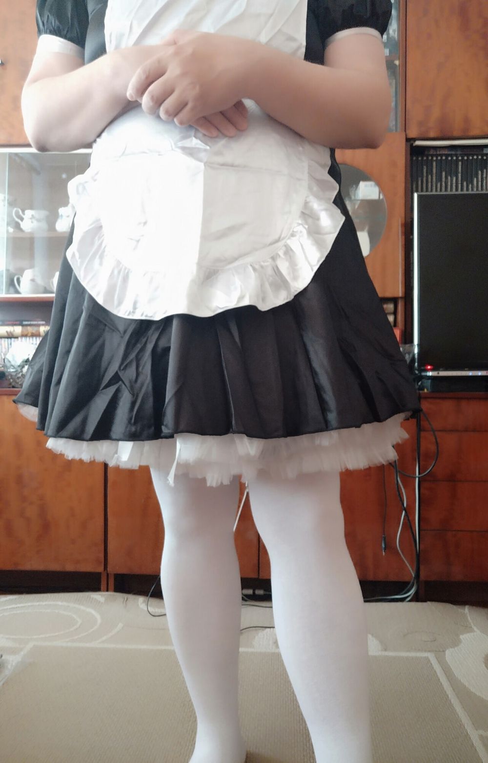 Sissy maid Aleksa dressing and undressing #8