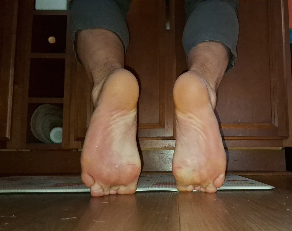 Floor view of me posing my soft feet #8