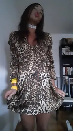 sissy tygra in leopard dress on      octobre         