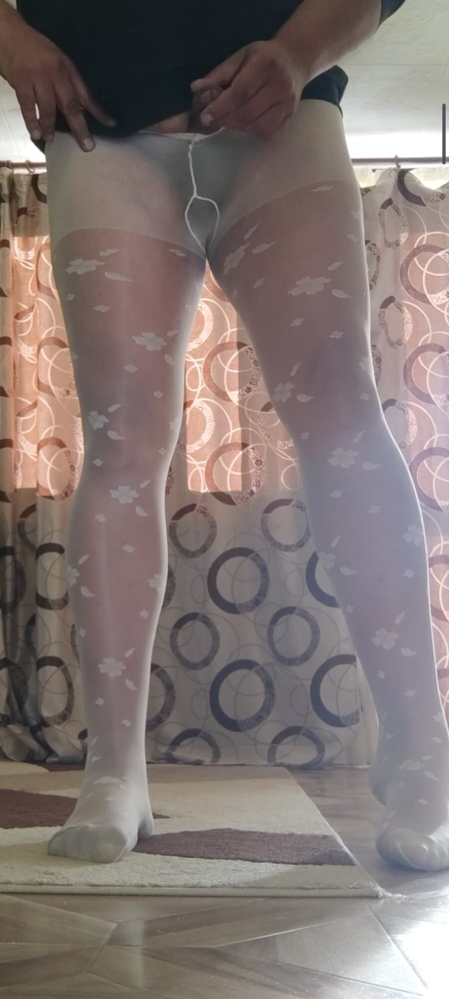 White patterned pantyhose are so sexy  #29