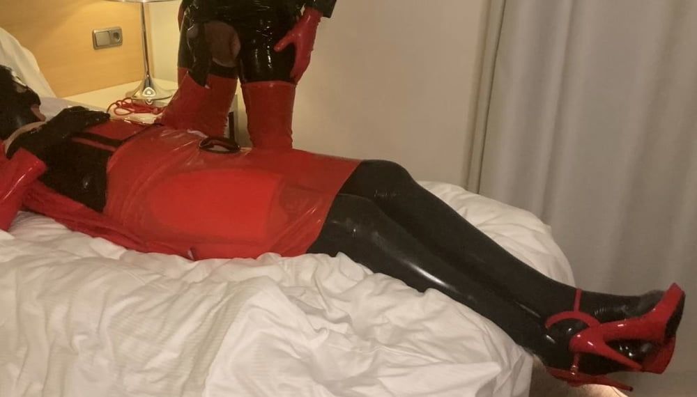 Black and Red Latex Fetish Couple #21