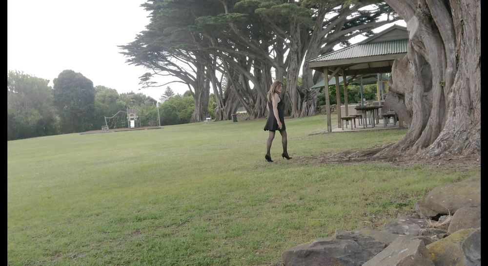 Crossdress Roadtrip- Walk in the Park - Black Dress #7