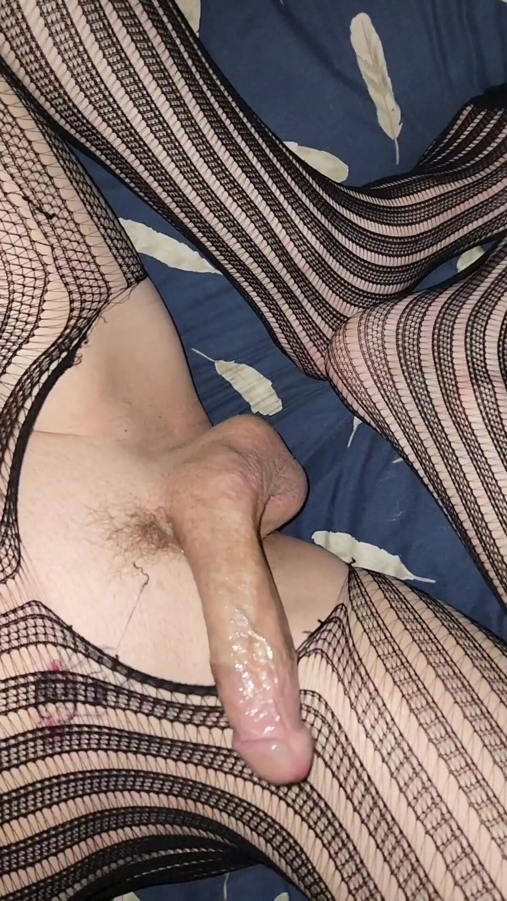 Pantihose big swollen shecock pre cum and cum dribbling #31