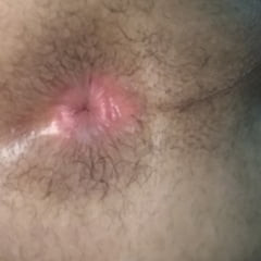 Tight hairy male pink ass