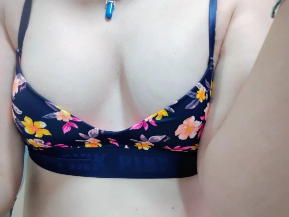 Navy blue and floral bra   #3