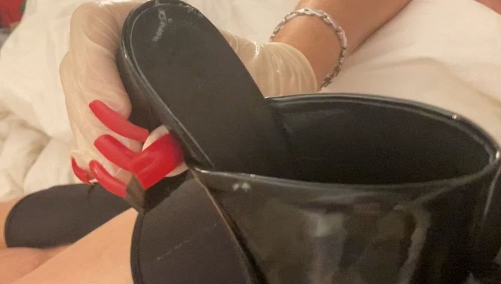 Long Red Nails and Mules  #25