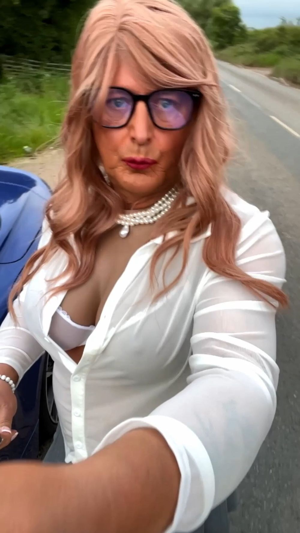 Amateur crossdresser Kellycd2022 sexy milf in grey seamless  #19