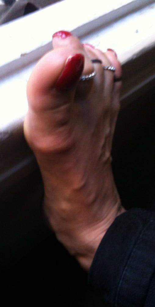 red toenails mix (older, dirty, toe ring, sandals mixed). #41
