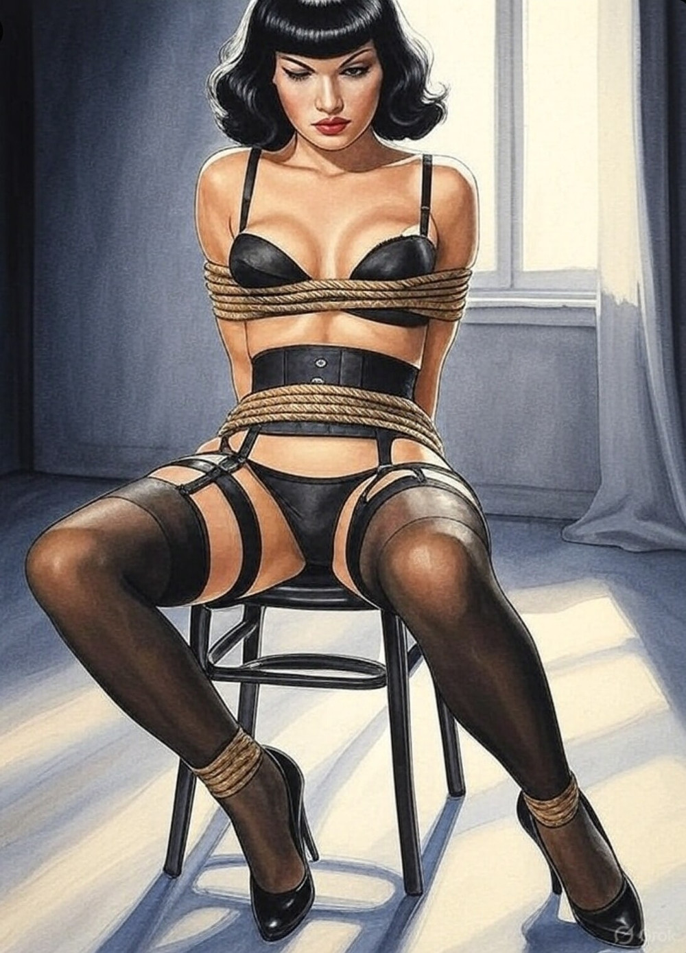 Pixwhores Experimental: Black Stockings & Bound #19