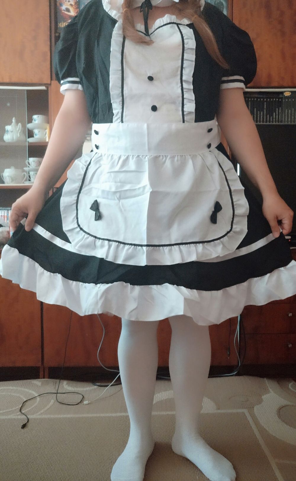 Sissy maid Aleksa dressing and undressing #35