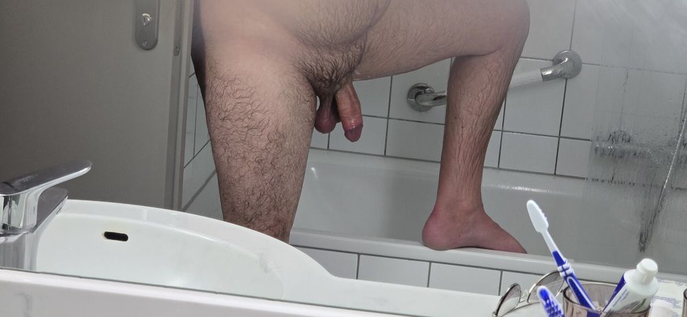 I had to clean my really dirty hairy uncut cock very intense #18