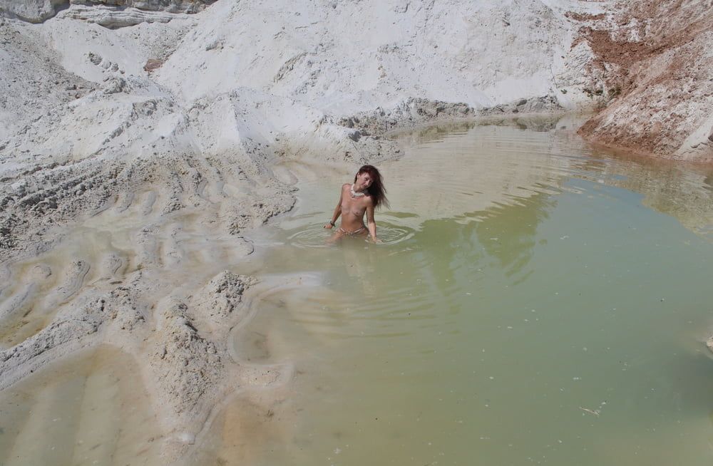 Bathing in white clay quarry #29